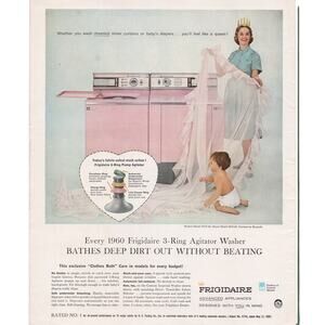 Frigidaire Washer Magazine Advertisement 1960 Washing Machine Appliance Vintage